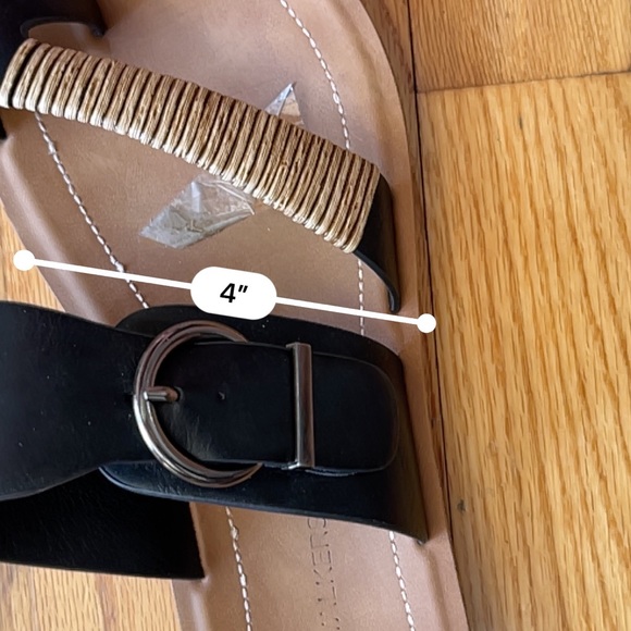 Cloudwalkers open-toe sandals with black leather buckle and raffia wood 8W wide - Picture 6 of 13